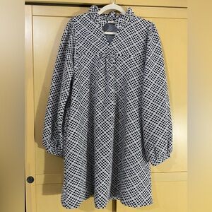 JODIFL Black and White Geometric Pattern Dress